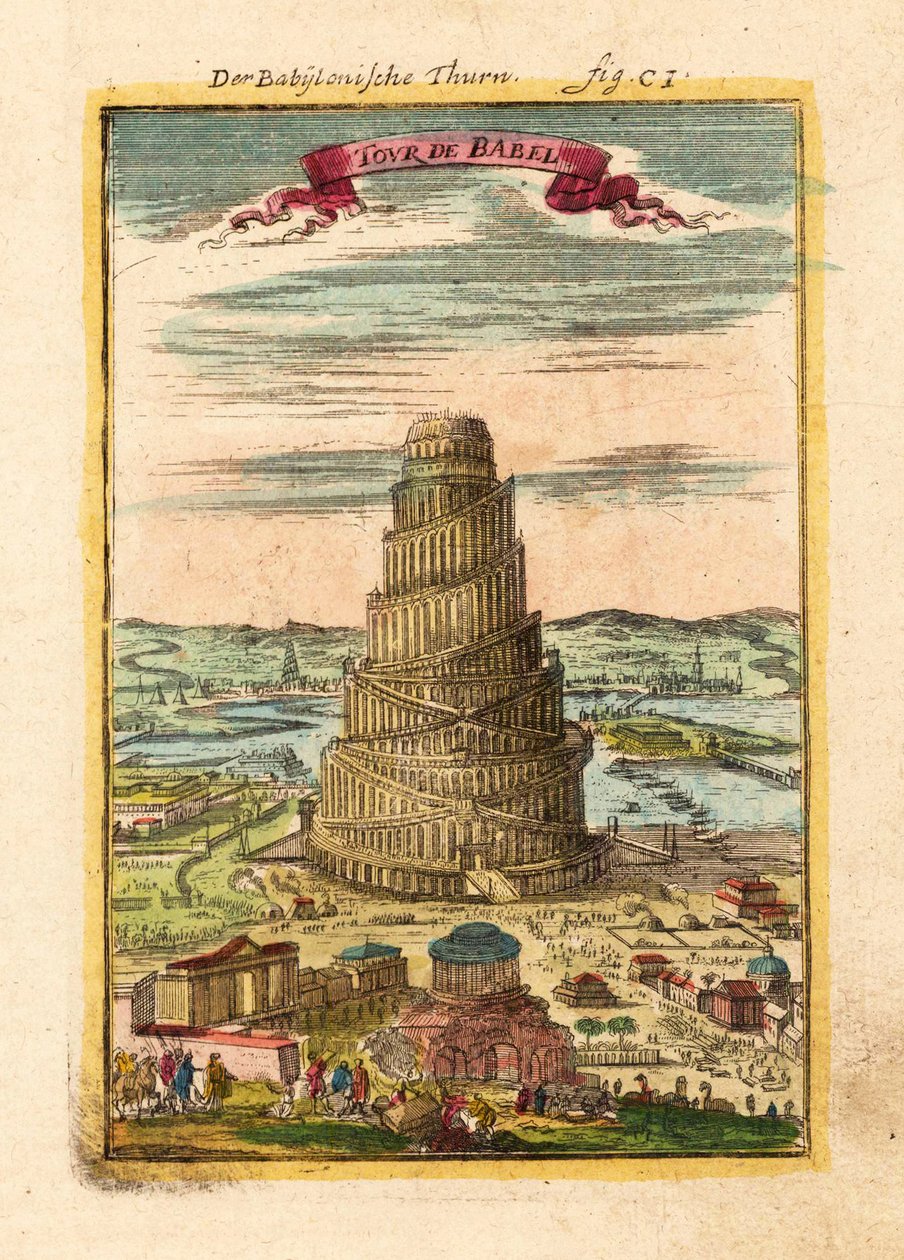 バベルの塔、1719年 作： アラン・マネソン・マレット