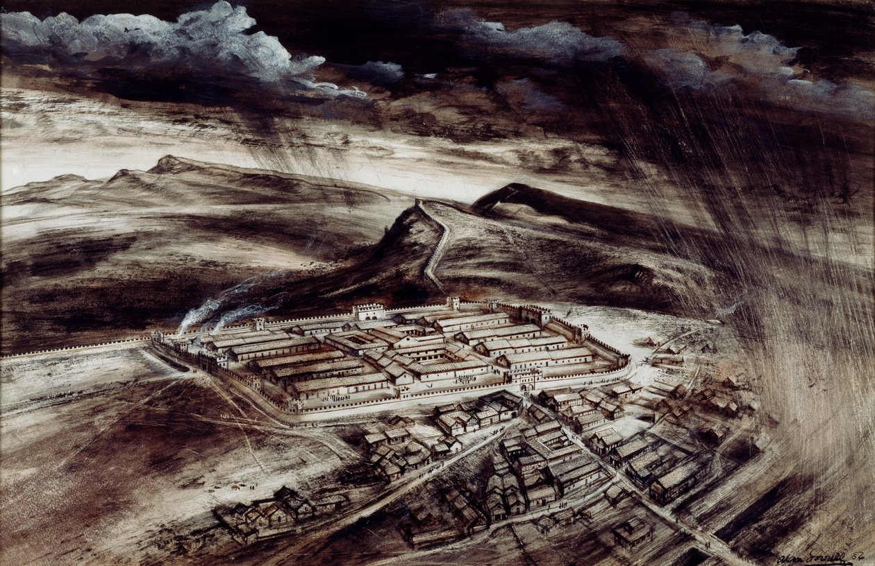 Housesteads Roman Fort、c2世紀、1990-2010 作： アラン・アーネスト・ソレル