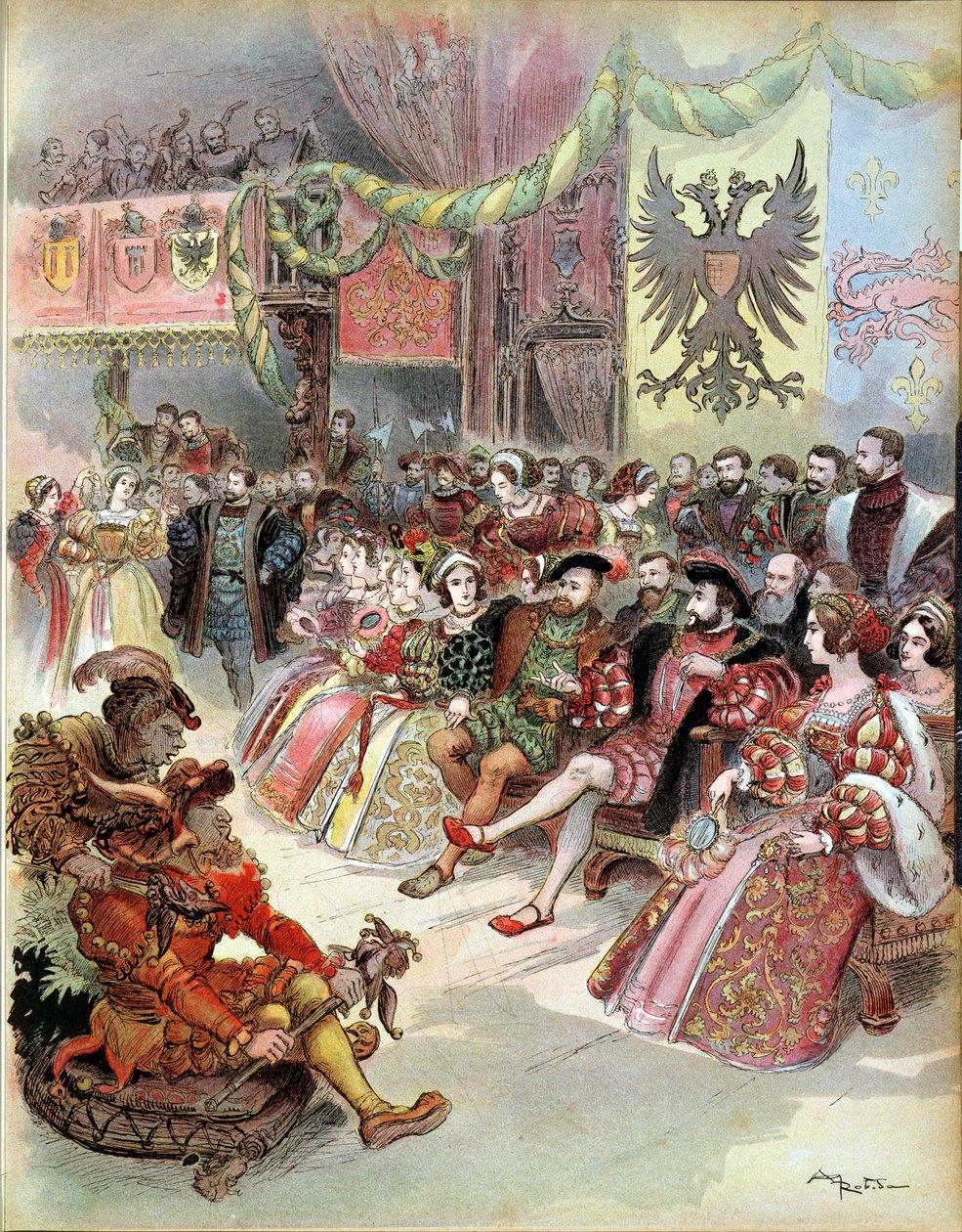 フランシス1世のコートでのボール（1494-1547）1909 作： アルバート・ロビダ