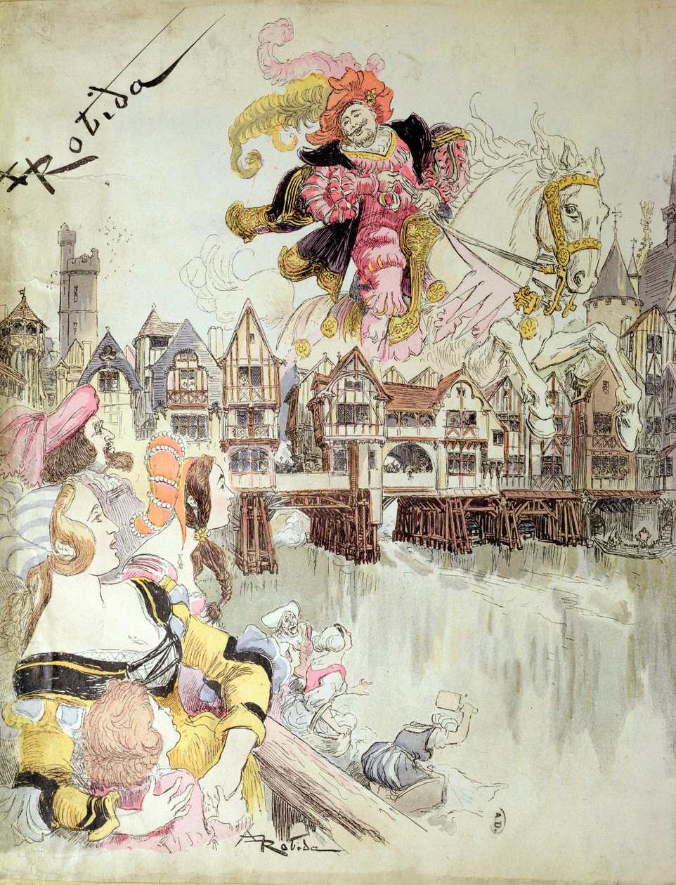 ガルガンチュア、フランソワ・ラベレ全集（1494-1553）c.1880のイラスト 作： アルバート・ロビダ