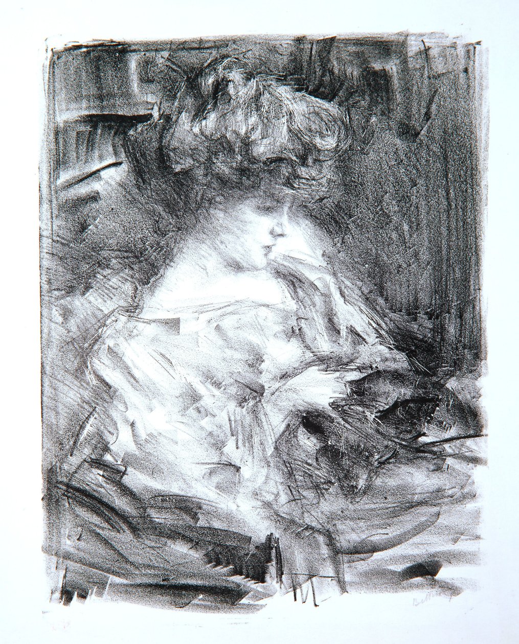 座っている女性、ミス・ショー、1905 作： アルベール・ド・ベルエロッシュ