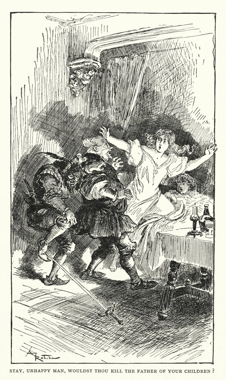 バルザック『Contes Drolatiques』の挿絵（リトグラフ） 作： アルバート（後）ロビダ