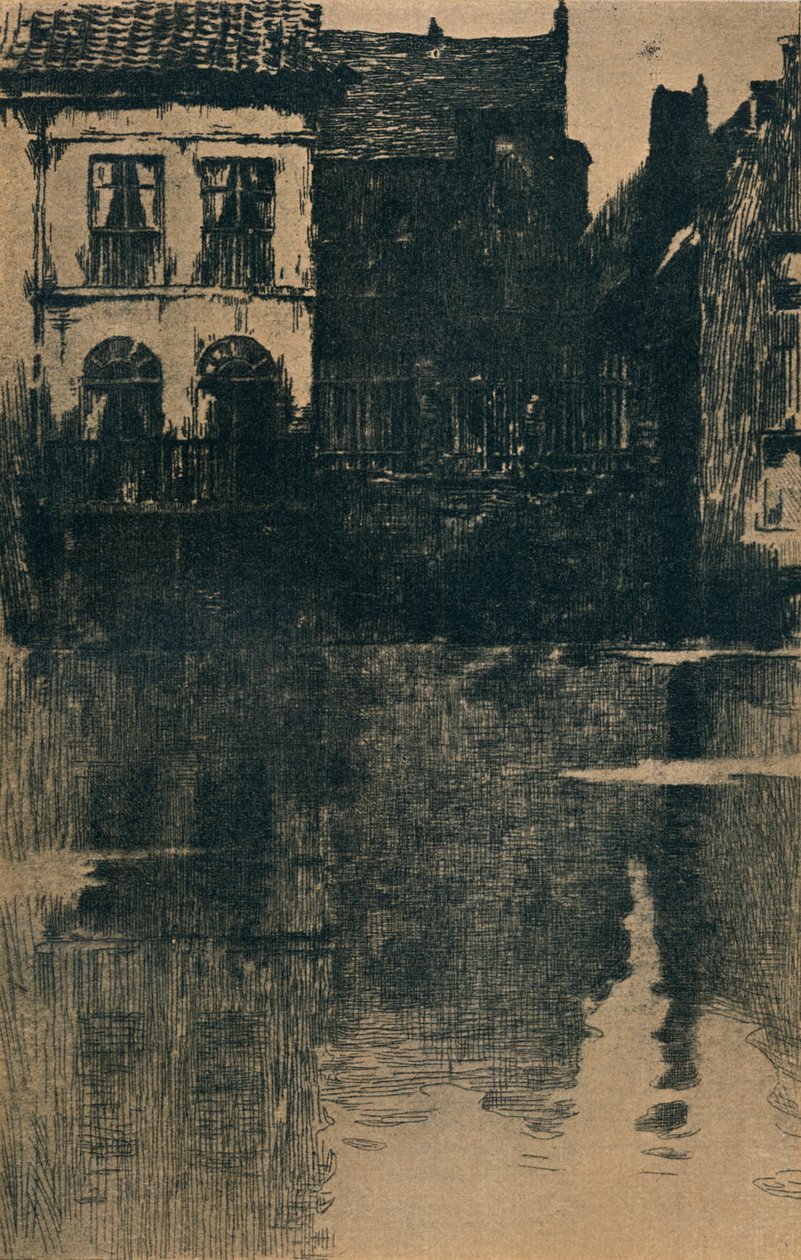 水辺の古い家、c1886-1906、1906-7 作： アルバート・バーツォエン