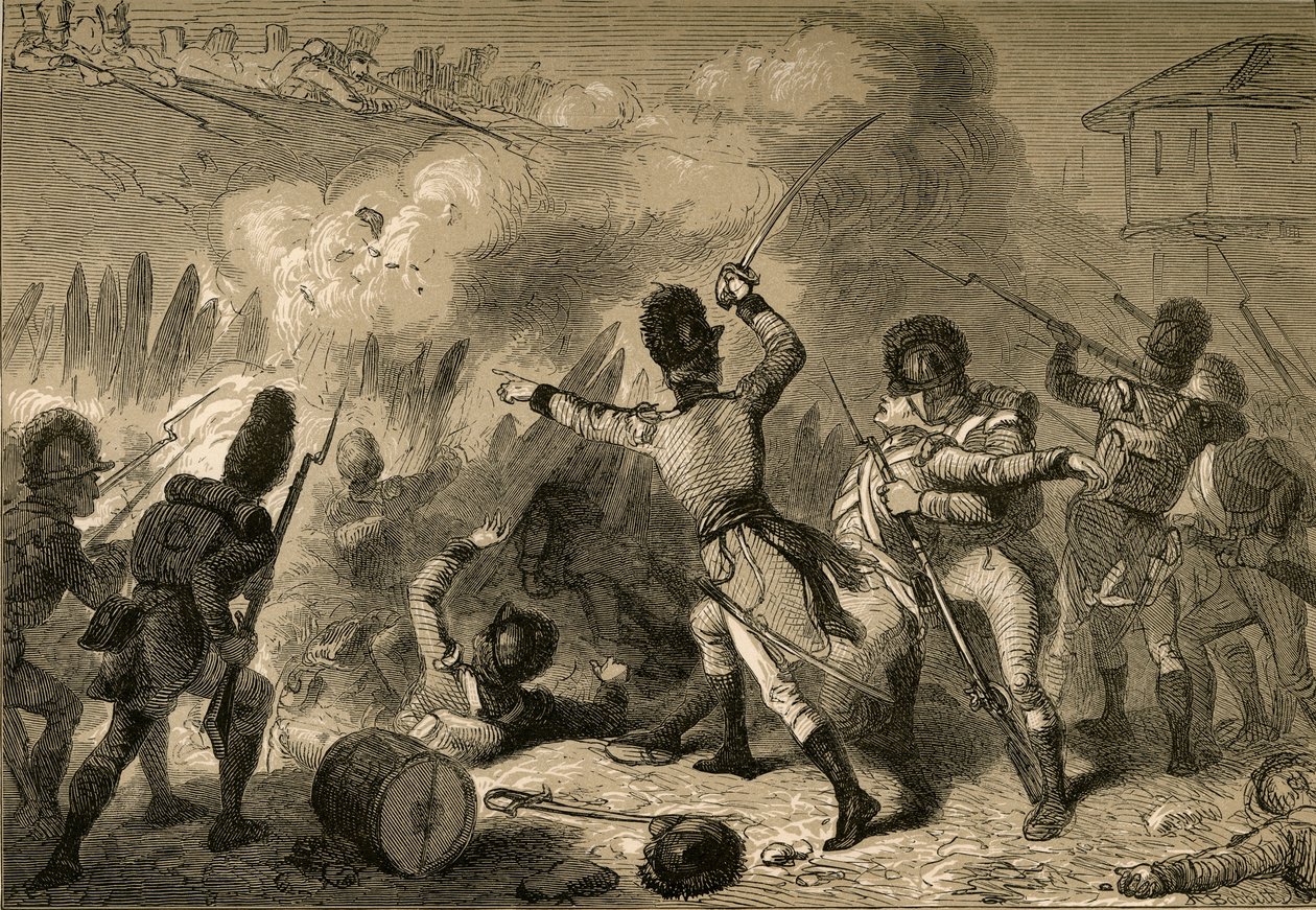 イギリス軍は1878年にスティーブンソン砦で撃退した。 作： アルバート・ボベット