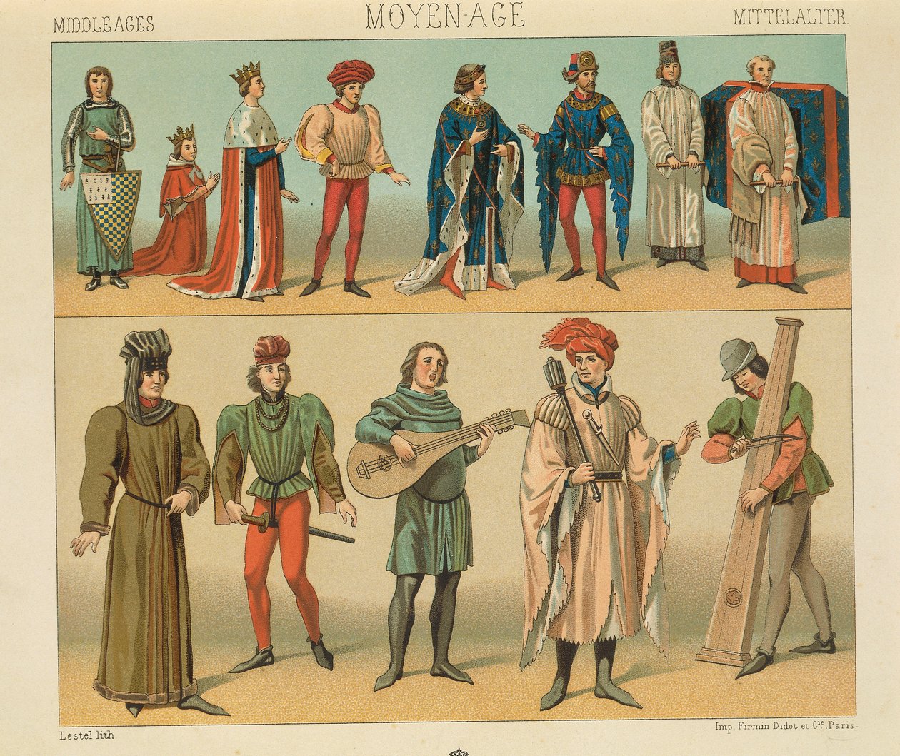 オーギュスト・ラシネ著「Le Costume Historique」（コスチューム全史）第4巻 作： アルバートチャールズアウグストラシネ