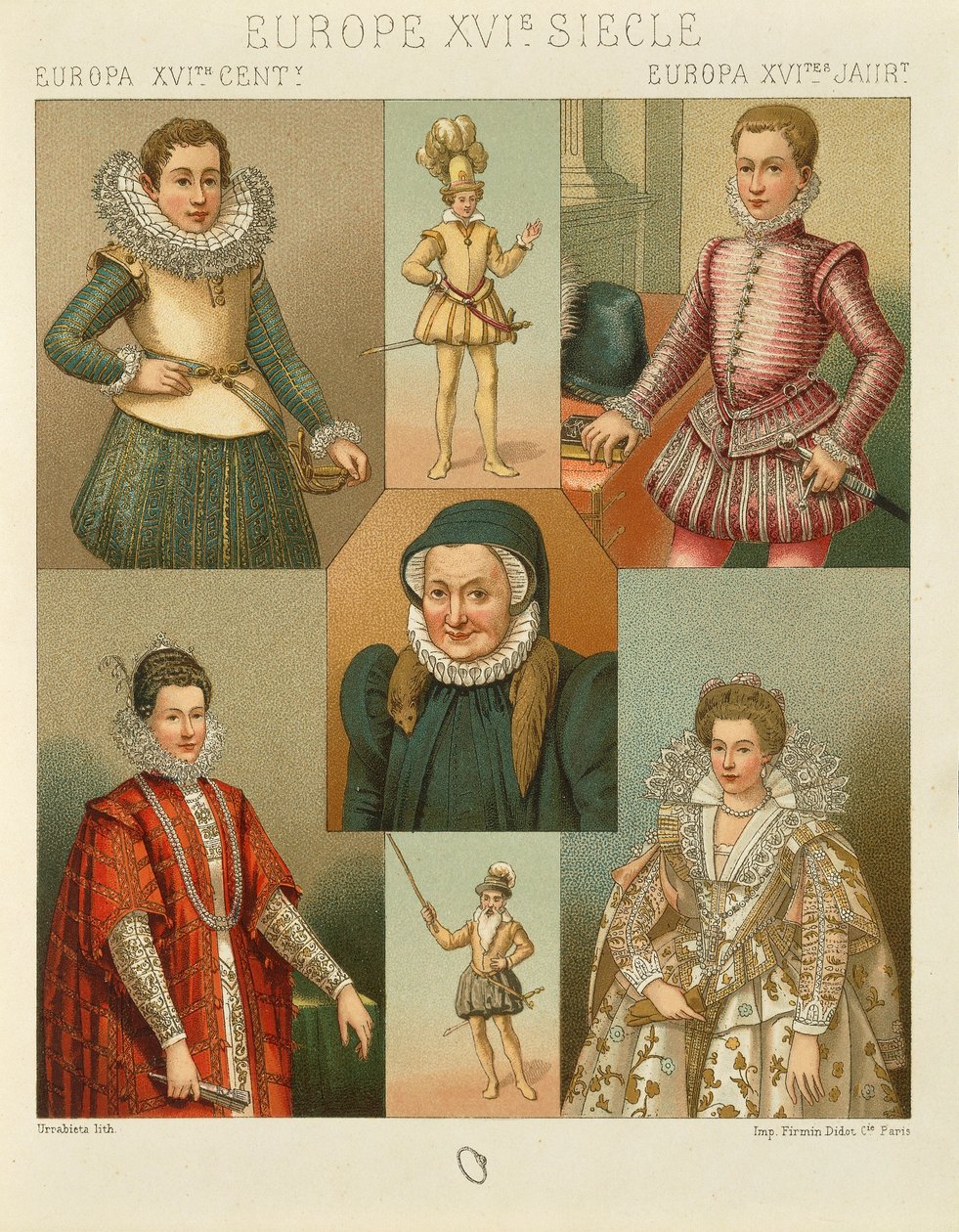 オーギュスト・ラシネ著「Le Costume Historique」（コスチューム全史）第4巻 作： アルバートチャールズアウグストラシネ