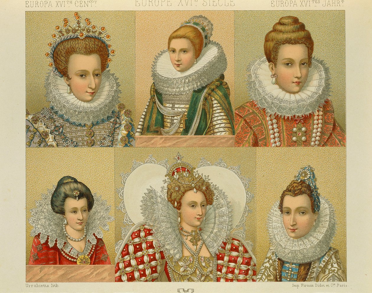 オーギュスト・ラシネ著「Le Costume Historique」（コスチューム全史）第4巻 作： アルバートチャールズアウグストラシネ
