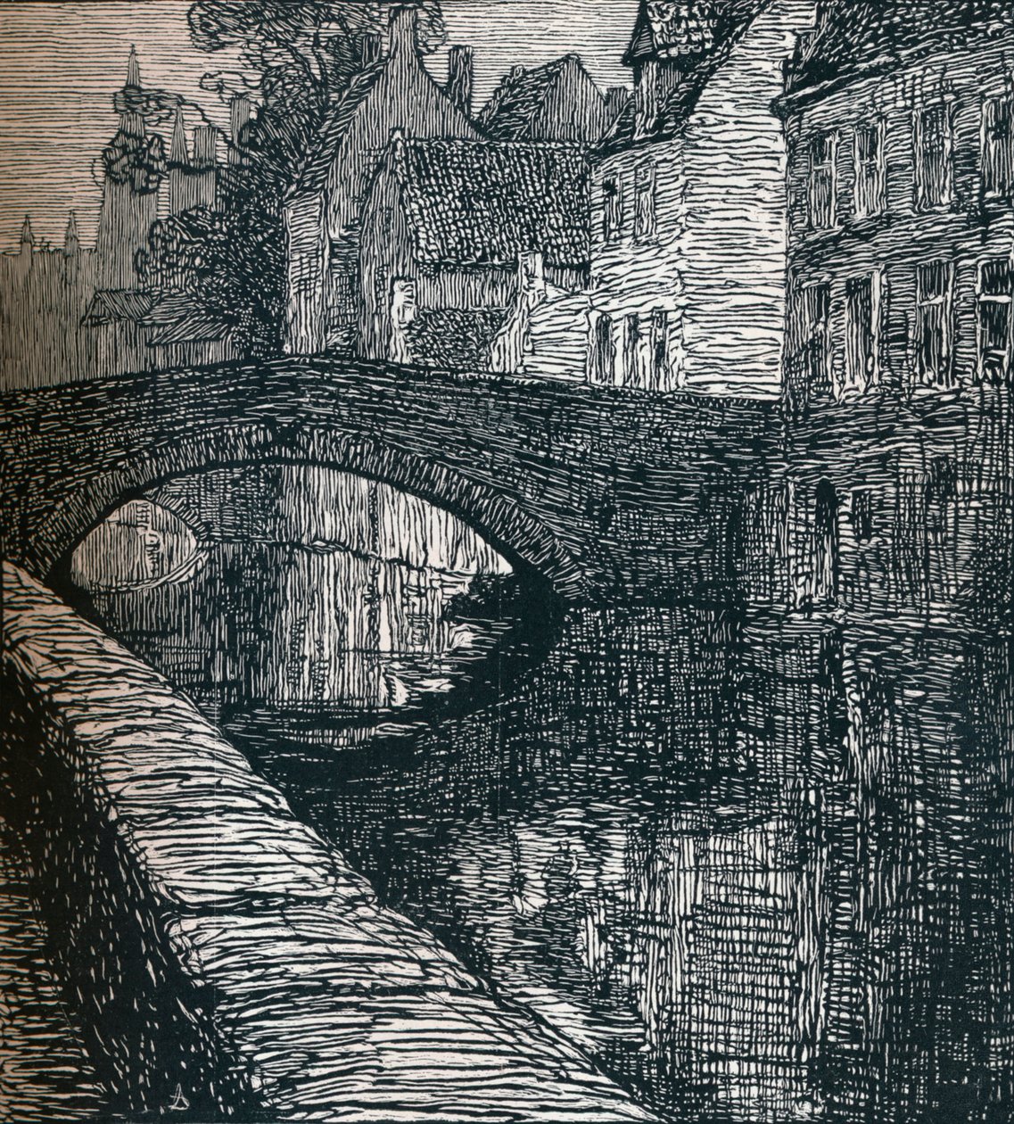 ブルージュ: Le Quai Vert The Green Quay, 1916, 1917 作： アルバート・デルスタンシュ