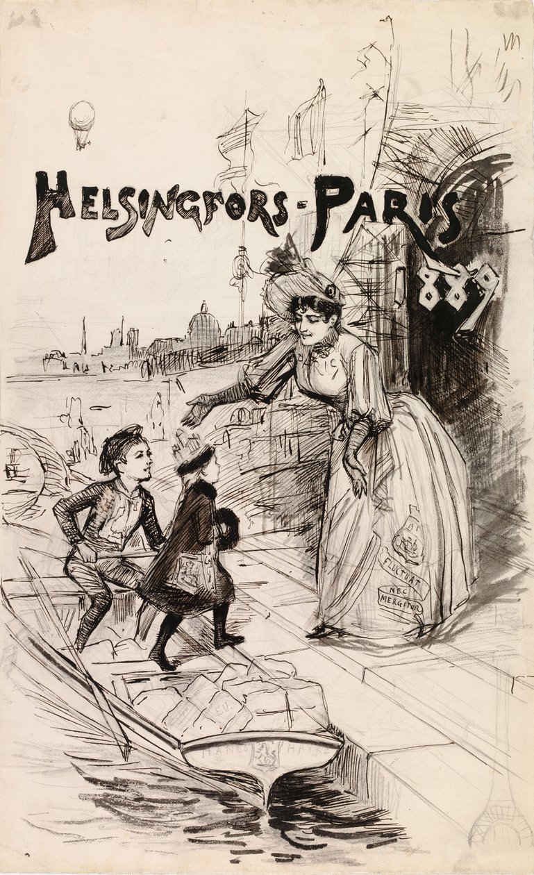 美術書『ヘルシンフォルス ― パリ 1889』の表紙イラスト 作： アルバート・エーデルフェルト