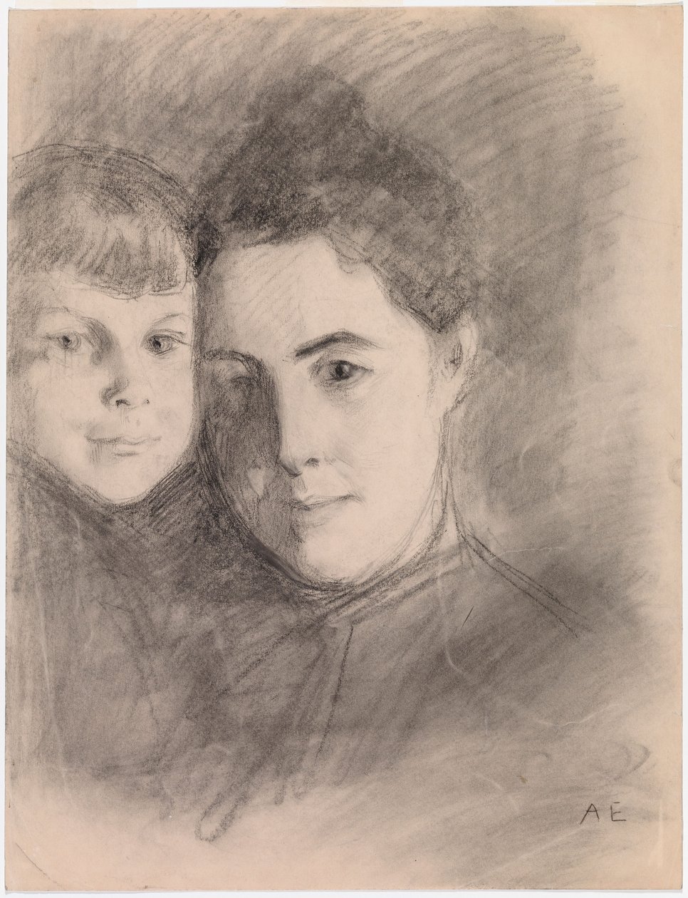 画家の妻と息子の肖像 作： アルバート・エーデルフェルト