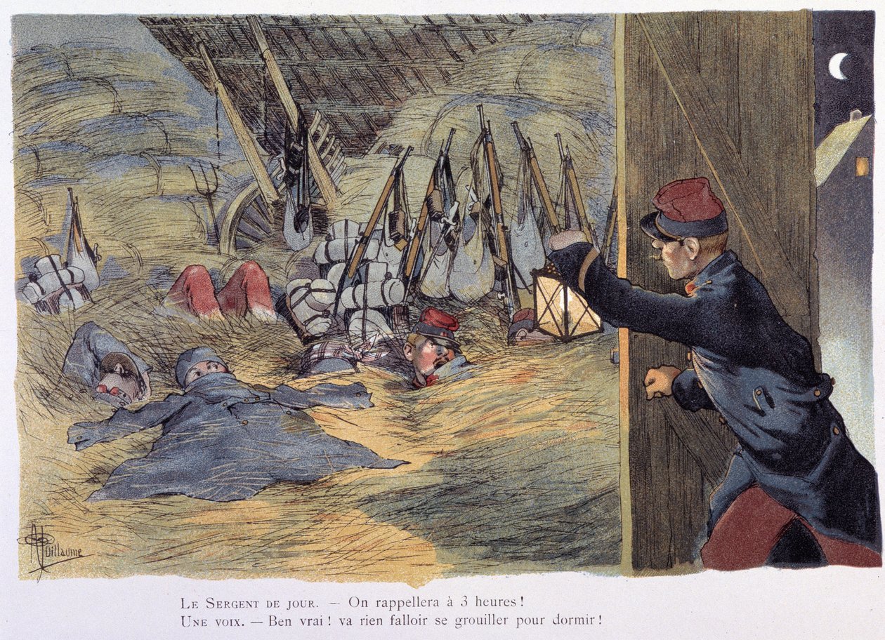 Dan la straille - Albert Guillaume (1873-1942) の "Album militaire "より 1900年頃 作： アルバートギヨーム