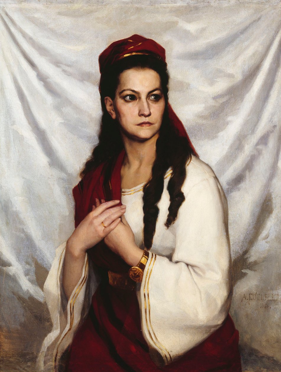 女優Hedvig Charlotta Raa-Winterhjelm 1838-1907、1876の肖像。 作： アルベルト・グスタフ・アリスティデス・エーデルフェルト