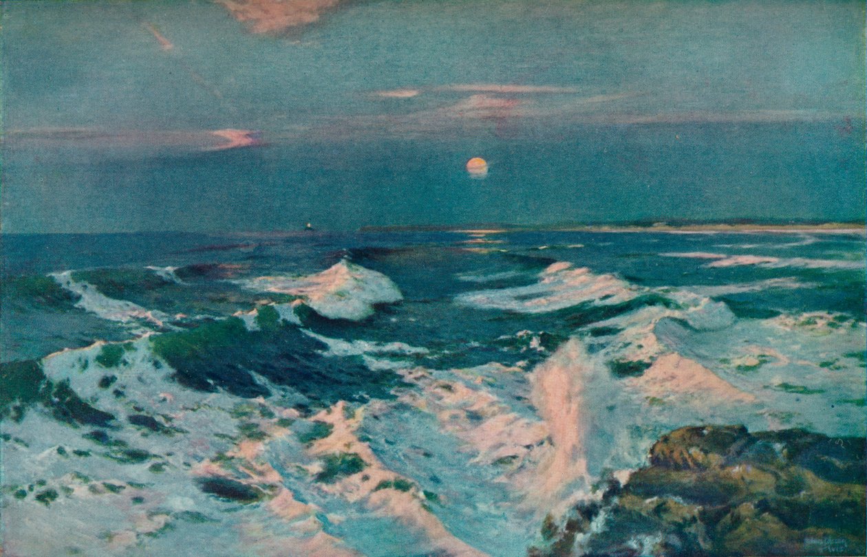 日没と月の間、c1910 作： アルバート・ジュリアス・オルソン