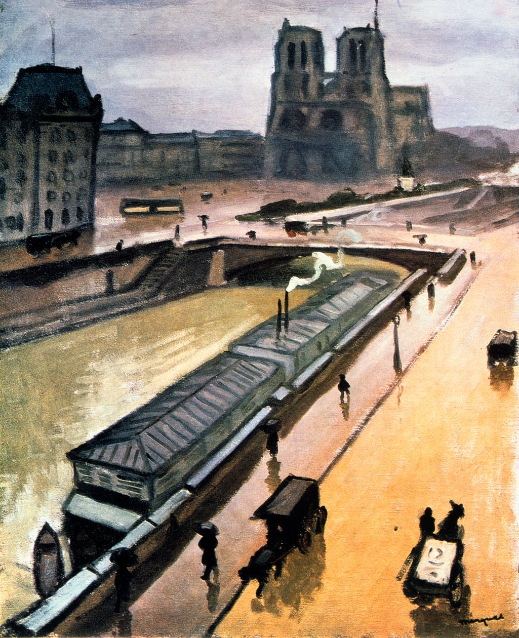 雨の日。ノートルダムドパリ、1910