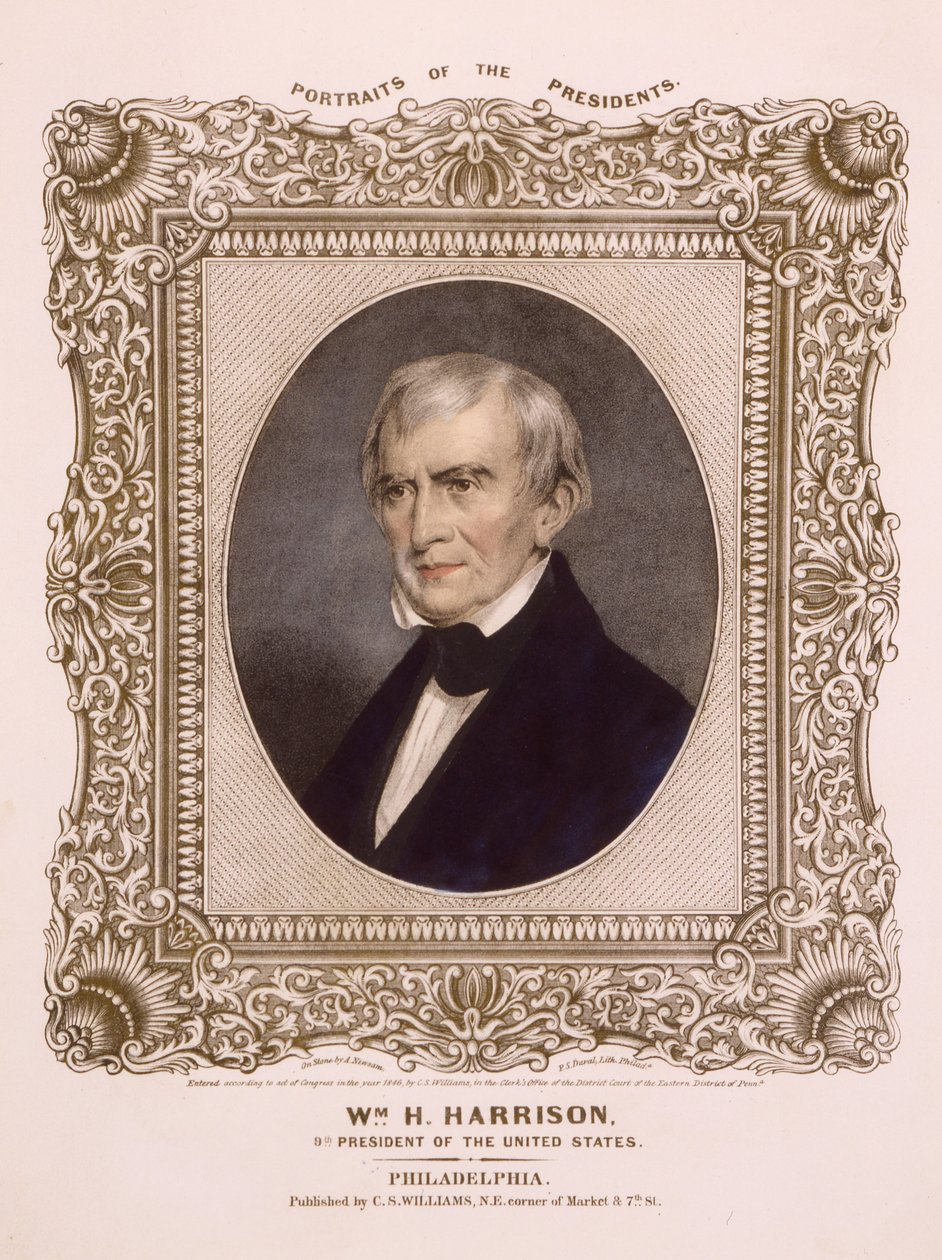 ウィリアムヘンリーハリソン米国大統領、1846年（リトグラフ） 作： アルバート・ニューサム
