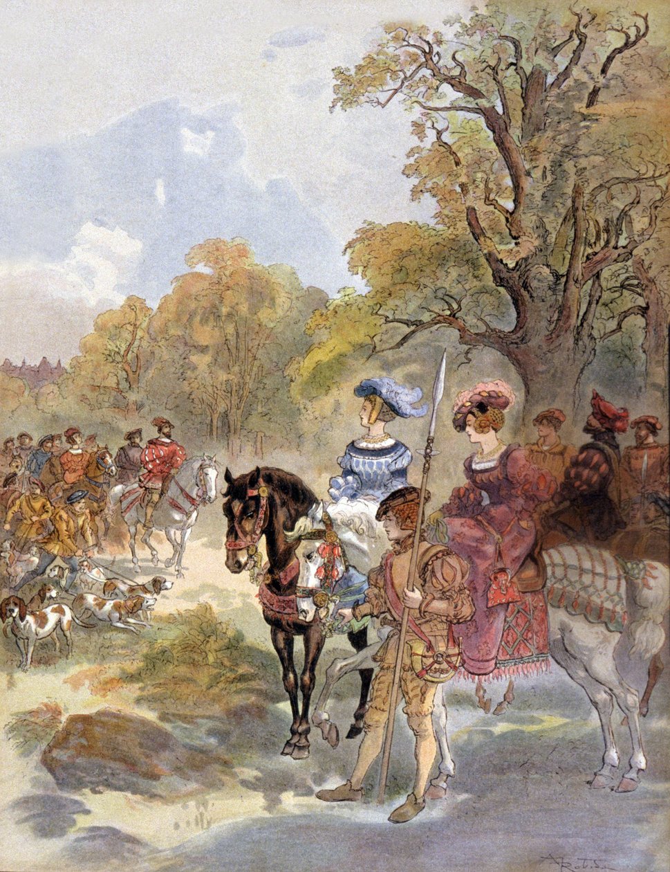 フランス国王フランソワ 1 世 (1494 ～ 1547 年) の挿絵、アルバート ロビダ (1909 年) 作： アルバート・ロビダ