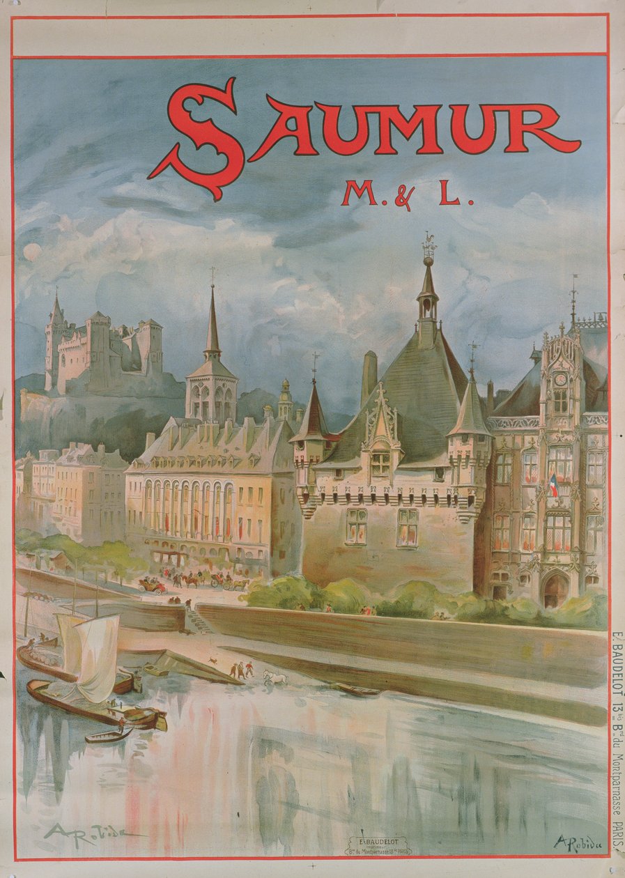 Saumur ポスター（カラーリトグラフ） 作： アルバート・ロビダ