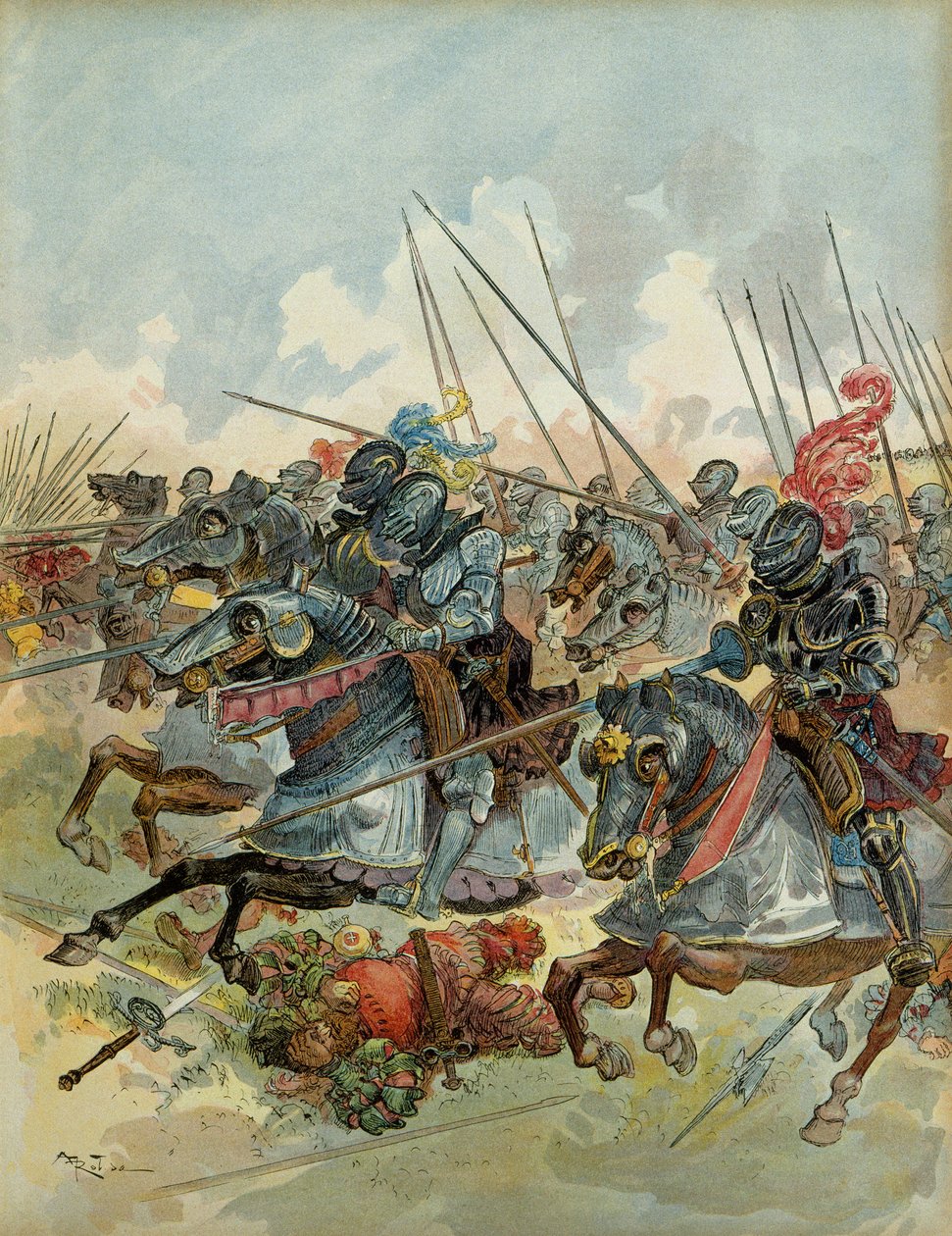 第6次イタリア戦争（1521-1526）。パヴィアの戦い（イタリア）、2月24日 作： アルバート・ロビダ