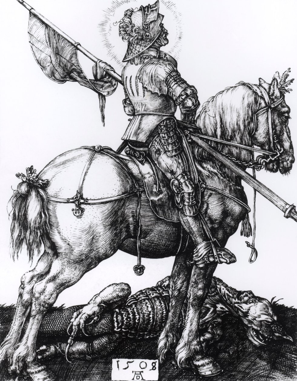 聖ジョージとドラゴン、1508年（彫刻） 作： アルブレヒト・デューラー