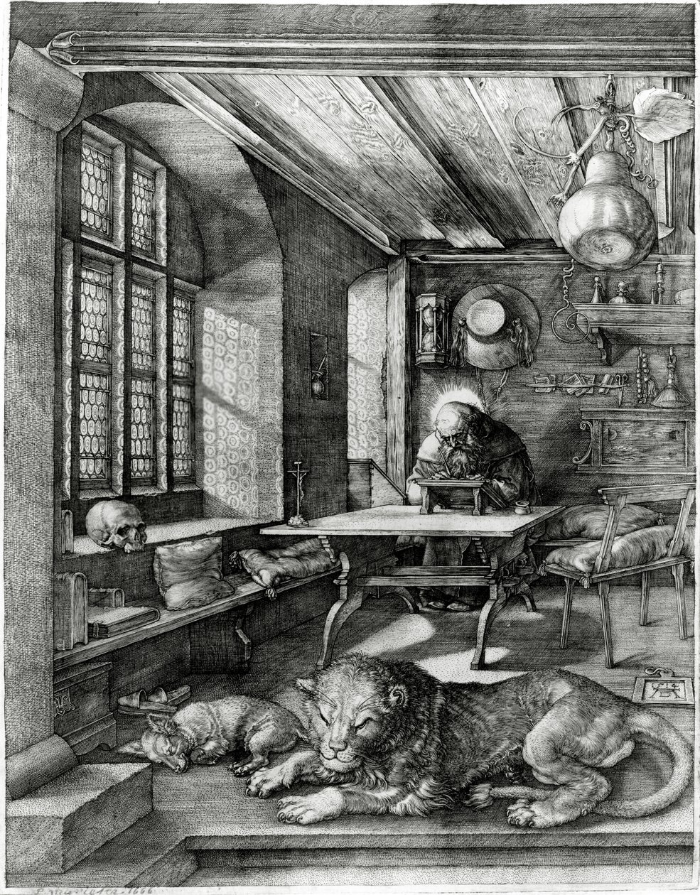 聖ジェロームの研究、1514年 作： アルブレヒト・デューラー