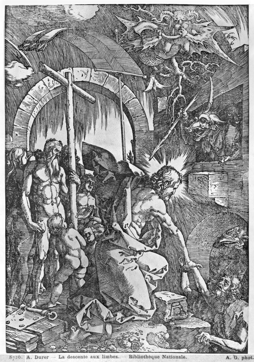 1510年の「大情熱」シリーズからのキリストのリンボへの降下 作： アルブレヒト・デューラー