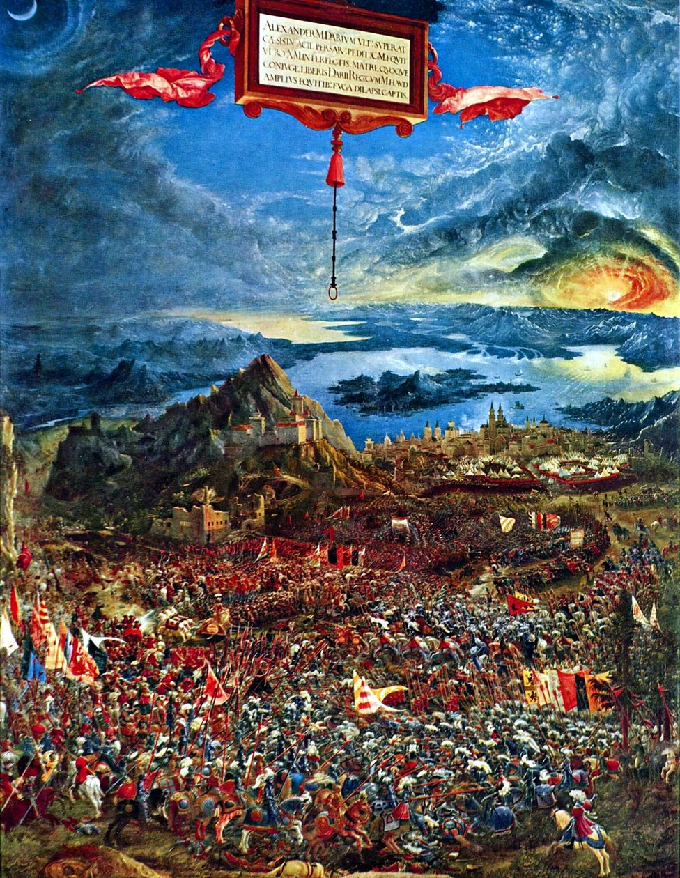 ドイツ語: Historienzyklus: Alexanderschlacht (Schlacht bei Issus) イッソスでのアレクサンダーの戦い 作： アルブレヒト・アルトドルファー