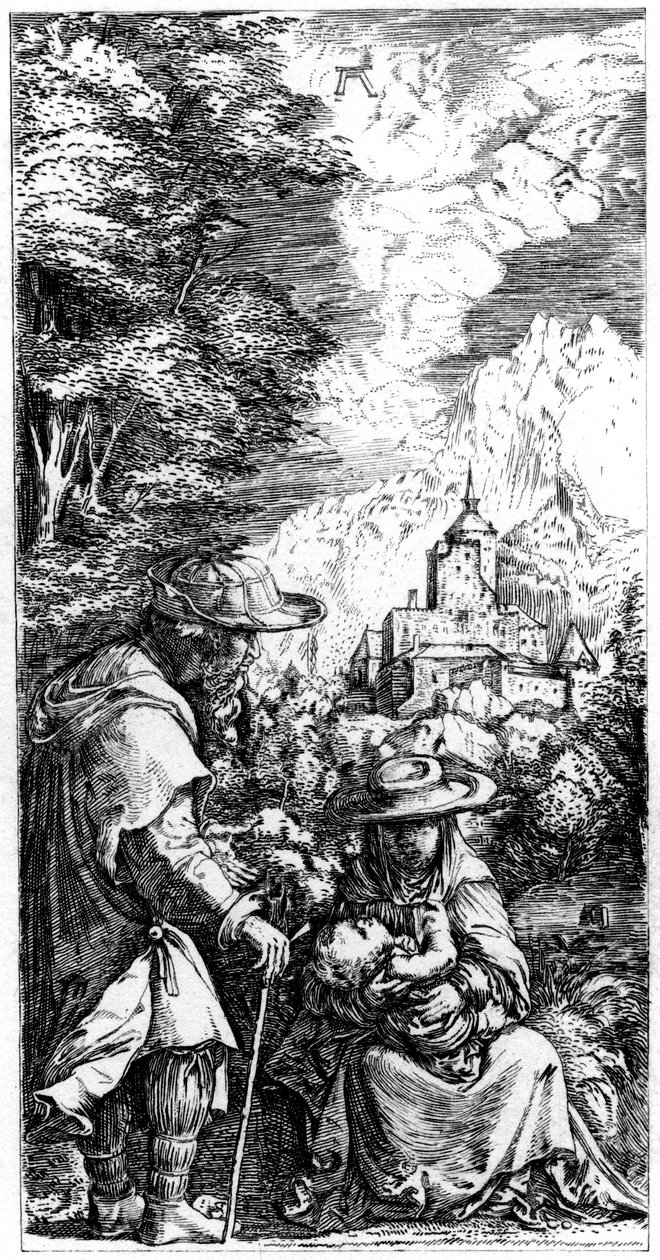 エジプトへのフライトで休憩、c1515-1519 1849。 作： アルブレヒト・アルトドルファー