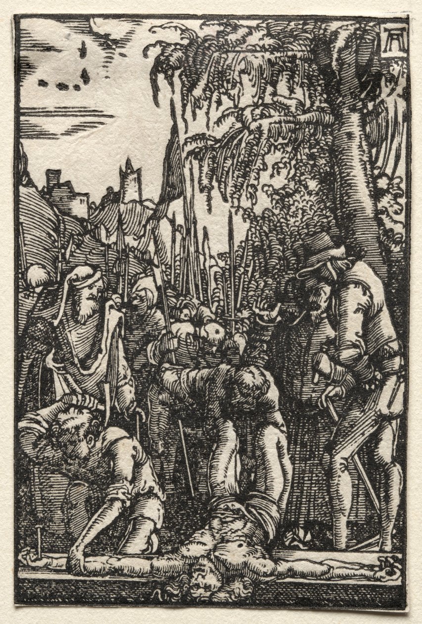 人の堕落と贖い：十字架に釘付けになったキリストc。 1515。 作： アルブレヒト・アルトドルファー