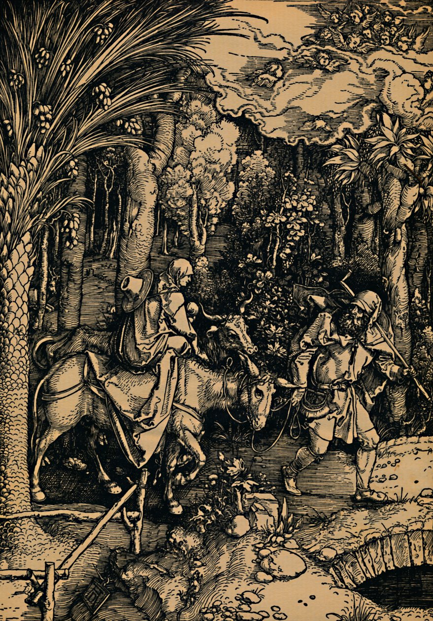 エジプトへの逃避、1503- 1504年。 作： アルブレヒト・デューラー