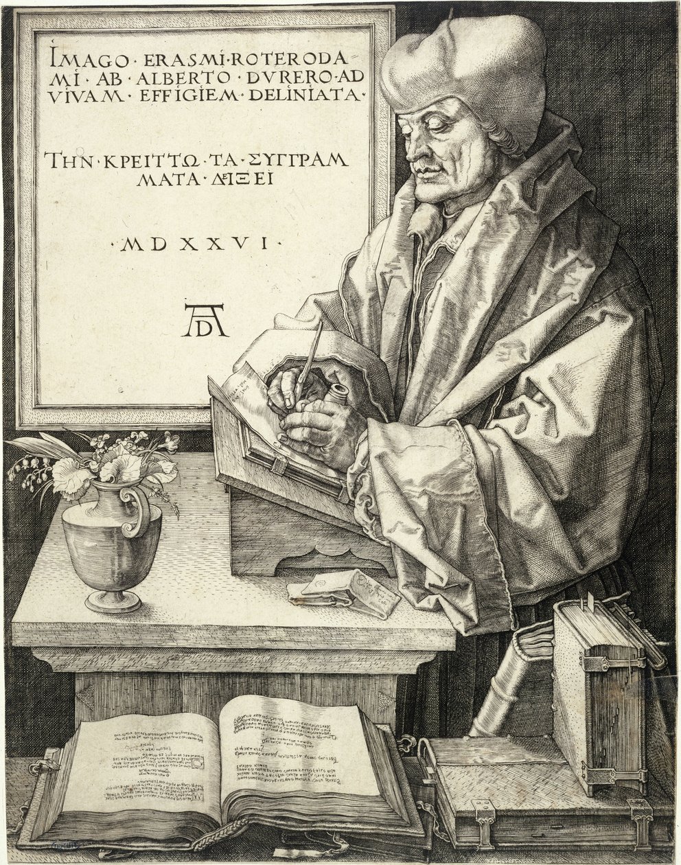 Erasmus von Rotterdam (Bartsch 107) 作： アルブレヒト・デューラー
