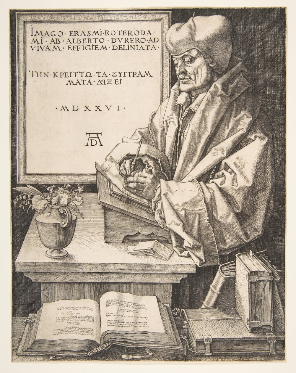 1526年、ロッテルダムのエラスムス。 作： アルブレヒト・デューラー