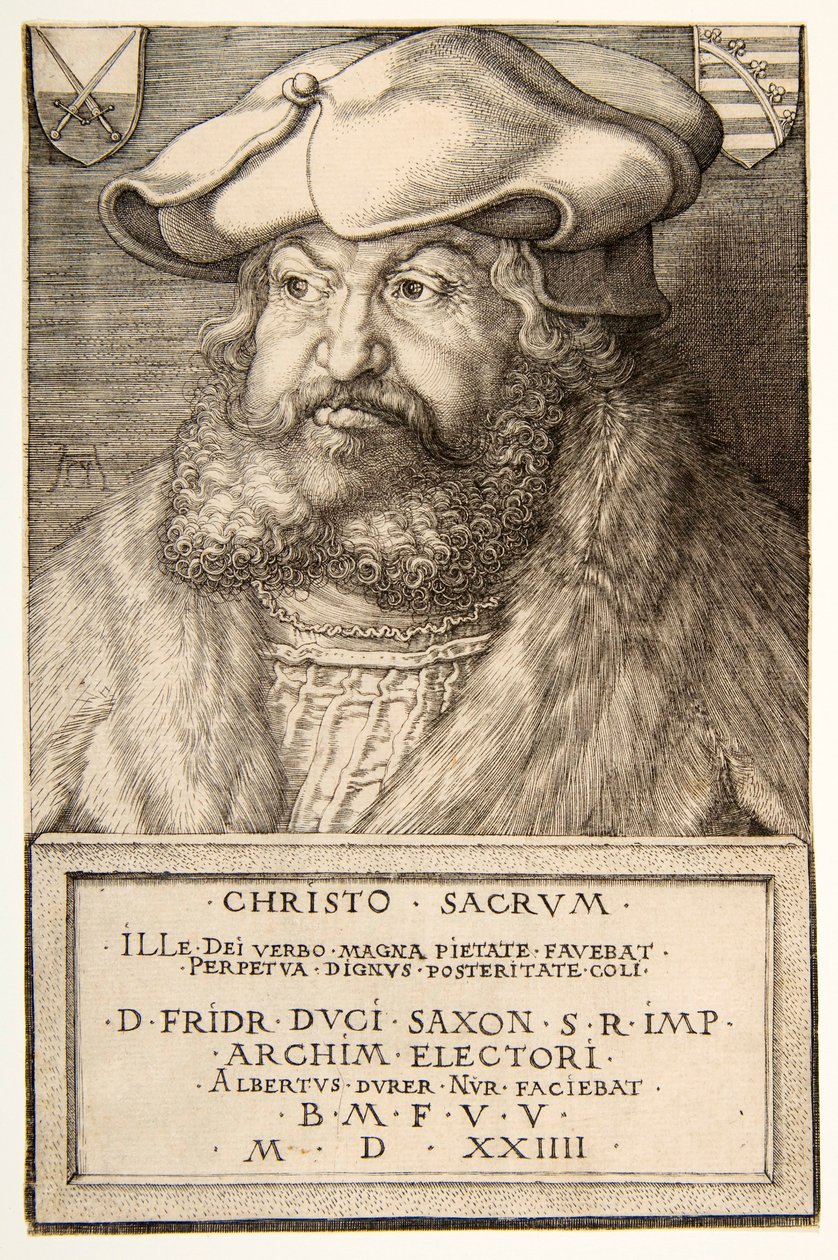 フリードリヒ賢者、ザクセン選帝侯、パブ。 1524年。 作： アルブレヒト・デューラー