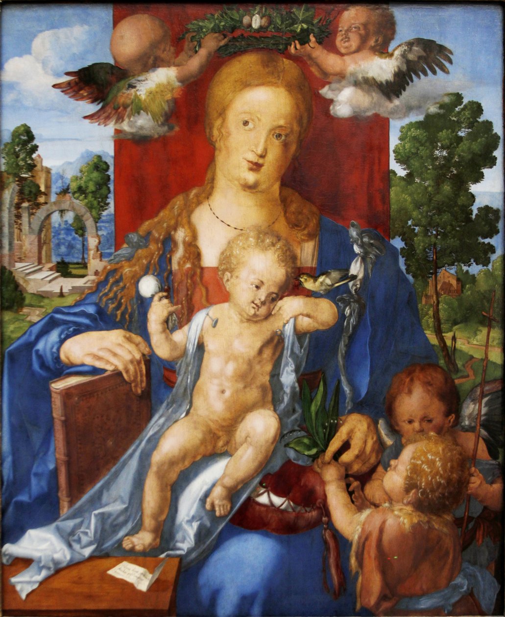 ドイツ語：Die Madonna mit dem Zeisig 鶸とマドンナ 作： アルブレヒト・デューラー