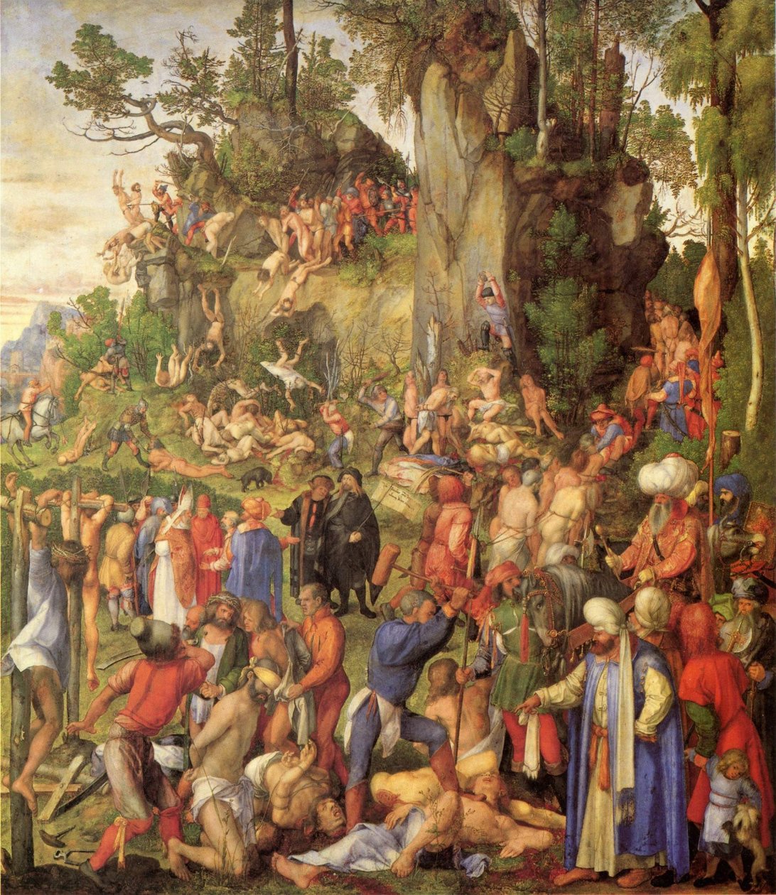 ドイツ語：Marter der zehntausend Christen 一万人の殉教者 作： アルブレヒト・デューラー