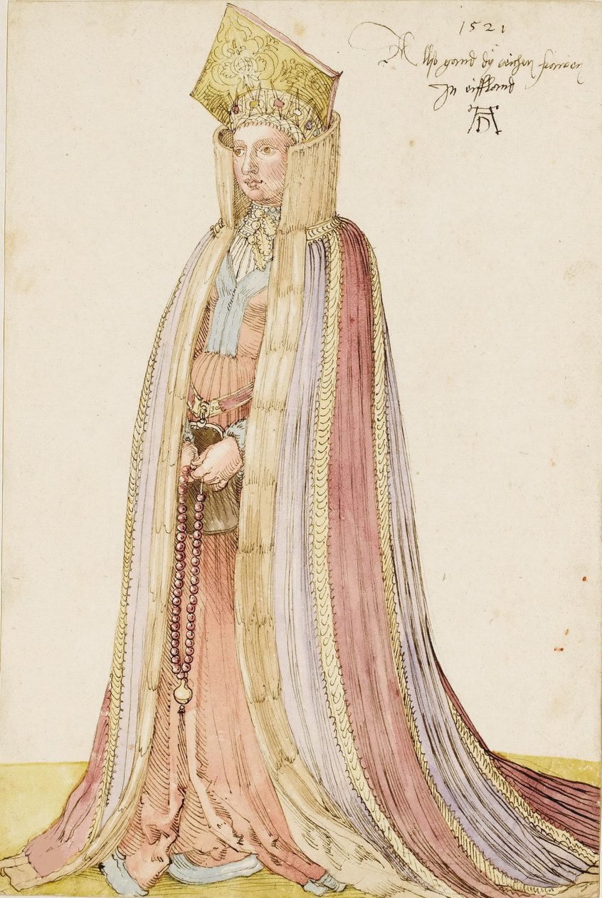リヴォニアの貴婦人、1521年。 作： アルブレヒト・デューラー