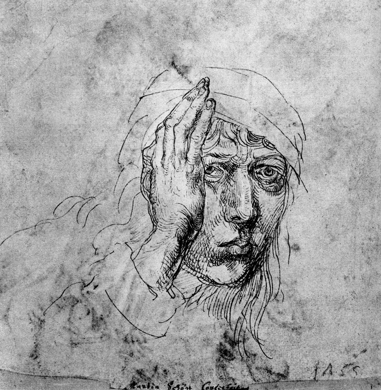 包帯を巻いた自画像、1492、1936 作： アルブレヒト・デューラー