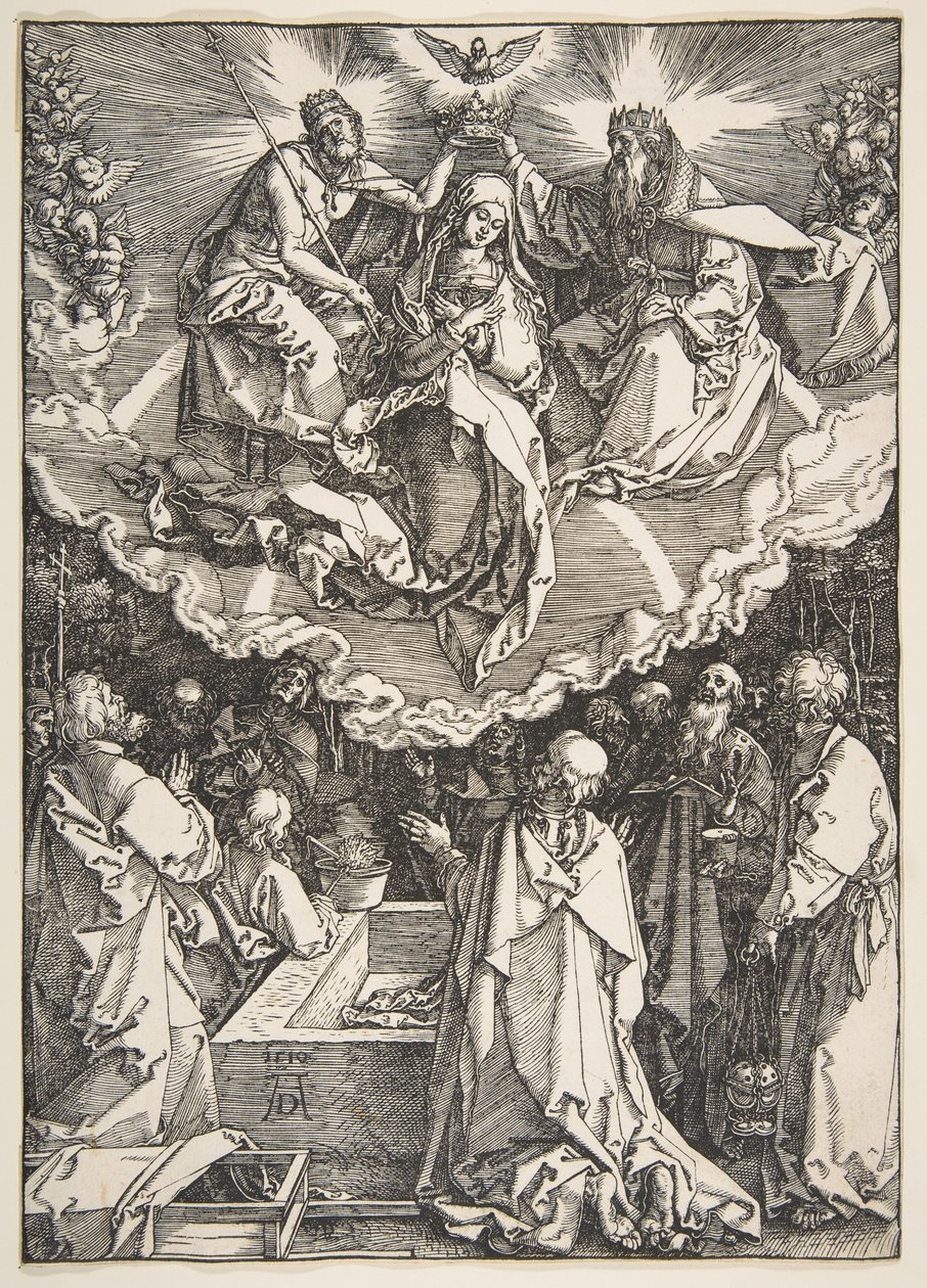 聖母の生涯、1510年からの聖母の仮定と戴冠。 作： アルブレヒト・デューラー