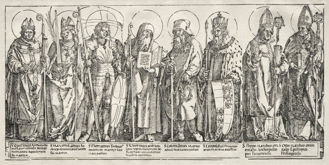 オーストリアの8人の聖者、c。 1515。 作： アルブレヒト・デューラー