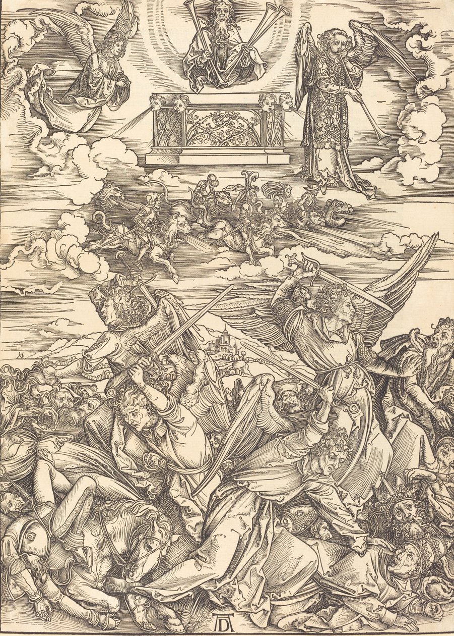 4 つの復讐の天使、おそらく c. 14961498。 作： アルブレヒト・デューラー