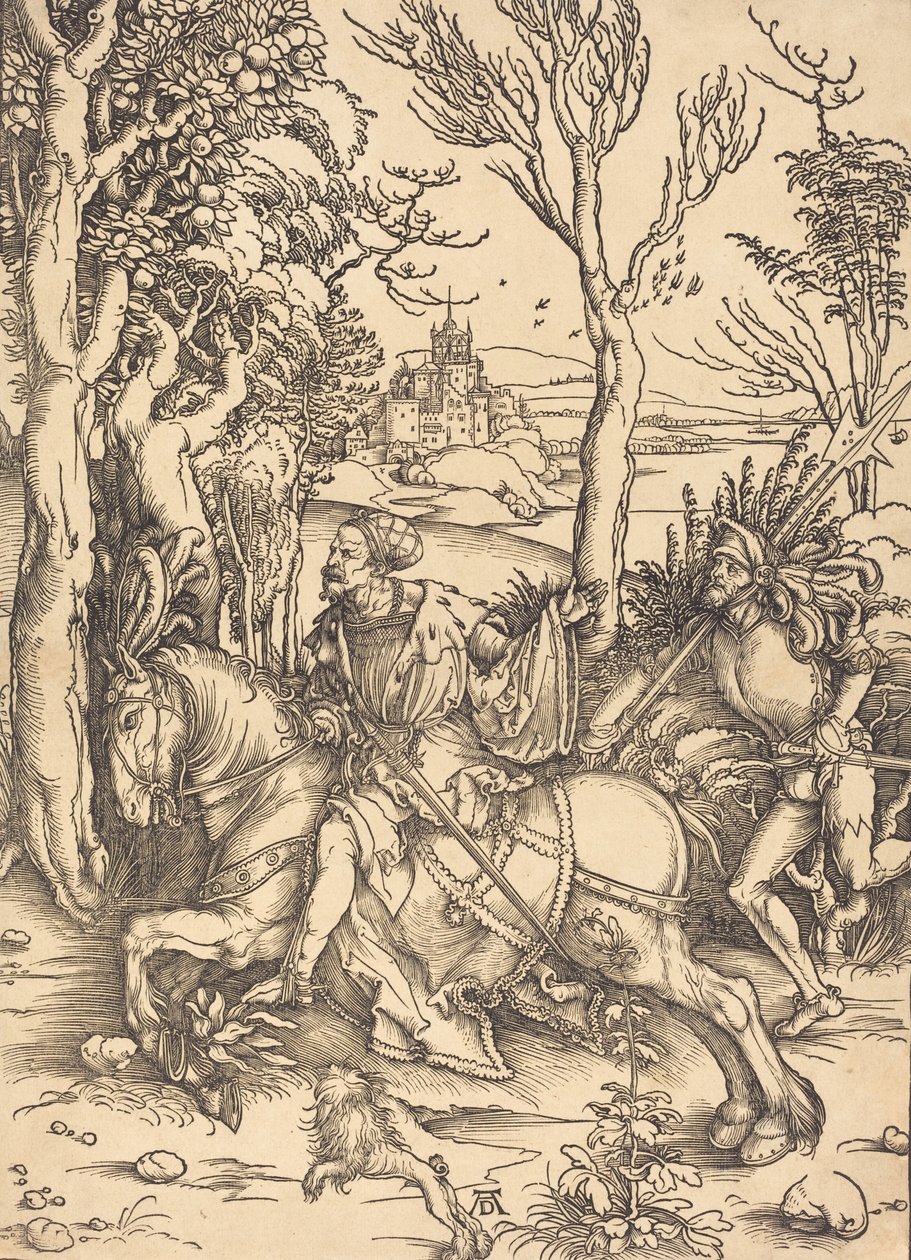 馬に乗った騎士とランスクネ c. 14961497。