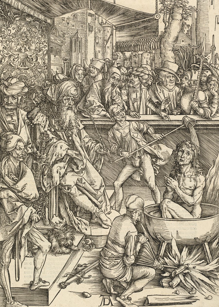 聖ヨハネの殉教、1498 年。 作： アルブレヒト・デューラー