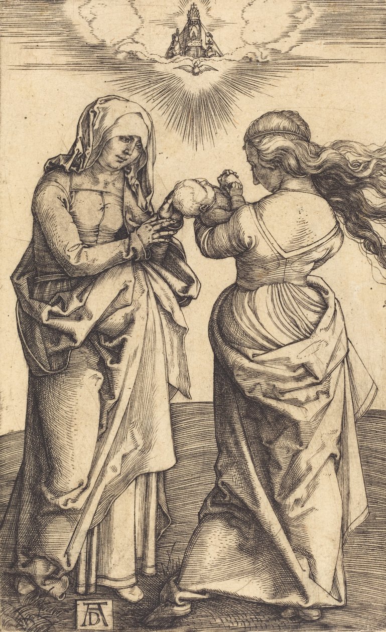 聖アンナと一緒の聖母子、c。 1500。 作： アルブレヒト・デューラー