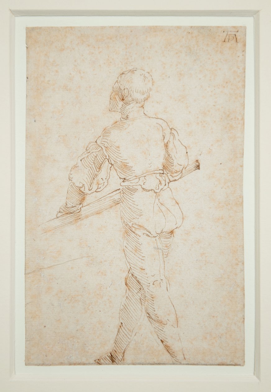 オールを持つ男、c.1520-21（紙にペンと茶色のインク） 作： アルブレヒト・デューラー