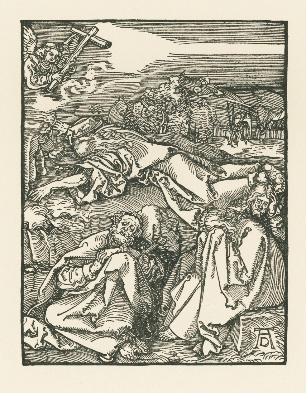 園の苦悩 - オリーブ山のキリスト》1508-09年頃（木版画） 作： アルブレヒト・デューラーまたはデューラー