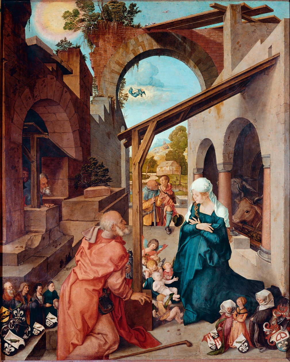祭壇画 パウムガルトナー「アルブレヒト・デューラー（1471-1528）による絵画 1504年頃 薄さ155x126 cm ミュンヘン、アルテ・ピナコテーク155x126 cm ミュンヘン、アルテ・ピナコテーク 作： アルブレヒト・デューラー