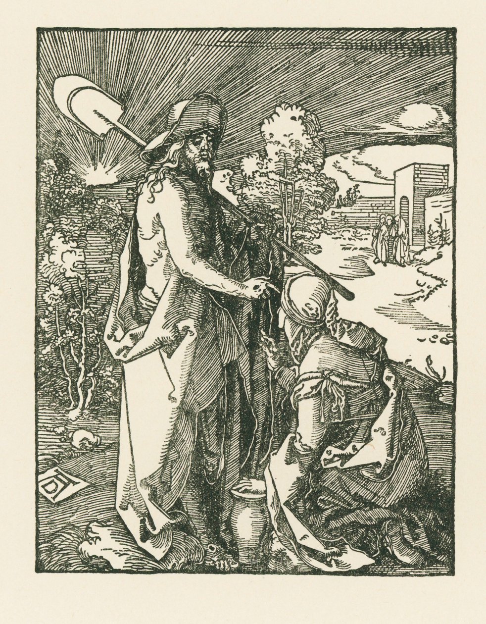 マグダラのマリアに現れるキリスト - Noli Me Tangere, c.1510 (木版画) 作： アルブレヒト・デューラーまたはデューラー