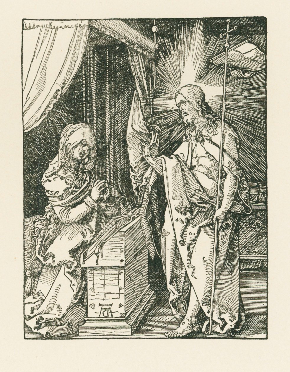 母に現れるキリスト 1510年頃 （木版画） 作： アルブレヒト・デューラーまたはデューラー