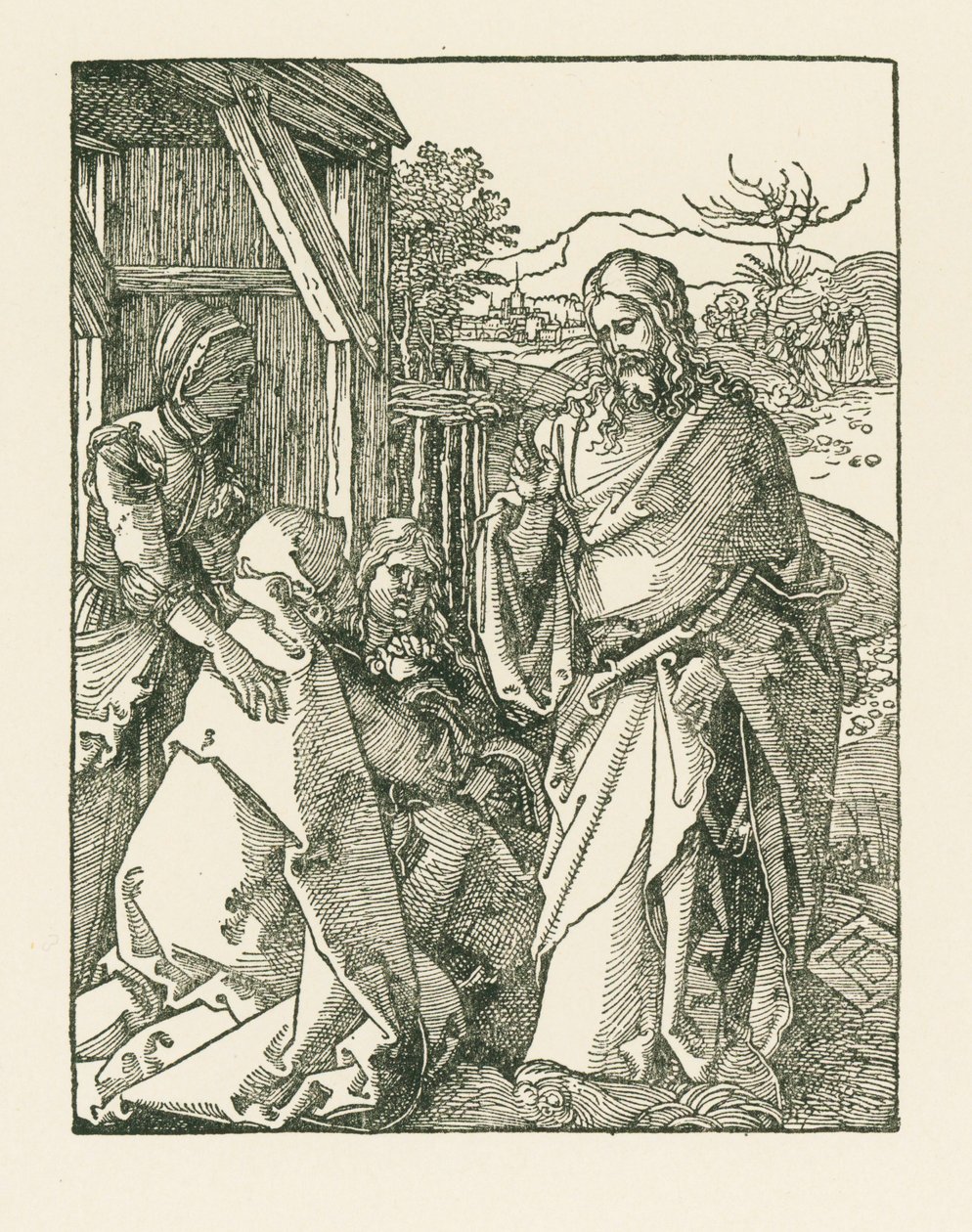 母を見送るキリスト 1508-09年頃 （木版画） 作： アルブレヒト・デューラーまたはデューラー