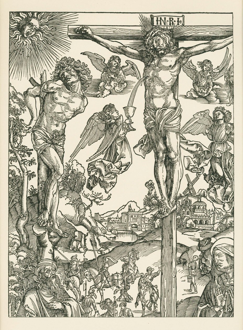 磔刑（大カルヴァリ）、1496-00年頃（木版画） 作： アルブレヒト・デューラーまたはデューラー