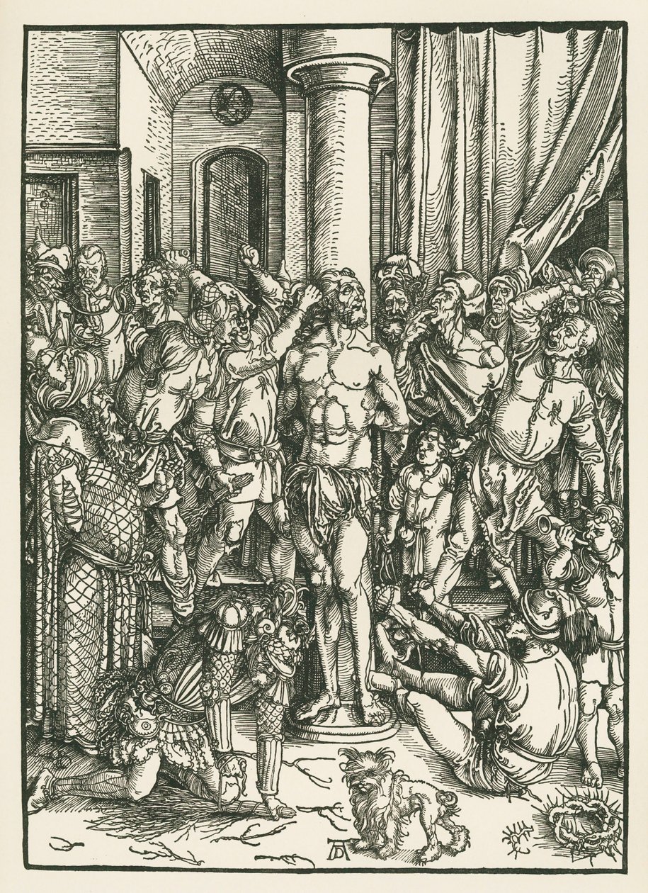 キリストの鞭打ち、1496-97年頃（木版画） 作： アルブレヒト・デューラーまたはデューラー